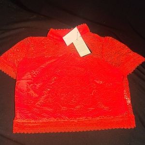 NWT Sexy Red Guess Crop Top